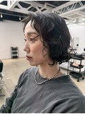 ボブニュアンスボブボブスタイルカーリーヘアニュアンスパーマ