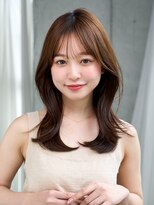 レノラ 髪質改善カラー 本町(LENORA) に合わせカット20代30代くびれミディミルクブラウン