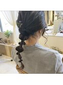 《花屋併設》ぽこぽこ編み下ろし@20代30代40代@ヘアセット