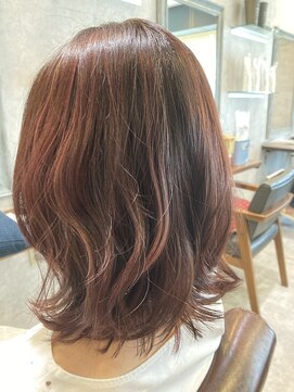 エスト(est) ★しっとり美髪ピンクブラウン☆ハイライト深みあるヘアカラー