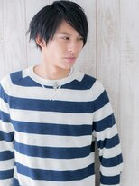 メンズヘア ビーセカンド 草加店(MENS HAIR B-2) ラフフェザー黒髪七三分けスマートマッシュL