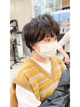 ロンドアジュール 横浜(Lond azur) 脱ペタンコ！トップにボリューム朝楽ショートパーマ【横浜】