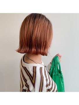 美容室 アイディー i-dee オレンジボブ