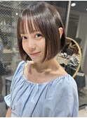 縮毛矯正/髪質改善トリートメント/ミディアムヘア/グレージュ