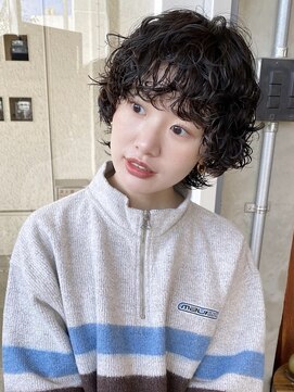 エムクランメイクス 原宿 表参道(m.clan MAKE'S) ショートボブパーマ洒落感のあるニュアンスパーマ