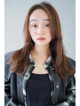 トクテ 吉祥寺(tokute) くびレイヤーエモージュ前髪ピンクベージュワンカール/吉祥寺