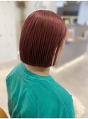 ぱっつりbob×ピンク◎