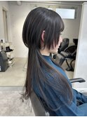 ○中性ウルフカットロングウルフレイヤーカット表参道顔まわり
