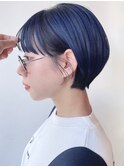 【morio松戸】ショートボブブルーブラックハイライト