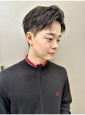 メンズショートマッシュツーブロック韓国風黒髪ナチュラル(清水)