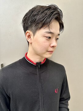 ヘアー アイス カンナ(HAIR ICI Canna) メンズショートマッシュツーブロック韓国風黒髪ナチュラル(清水)