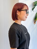 ローネス(LONESS)&nbsp;ぷつっとボブ　切りっぱなしボブ　暖色ボブ　耳掛けボブ