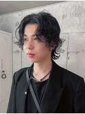 guest hair style men'sミディアムボブウルフ