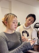 ヘアーサロンテン モトアザブ(hair salon Ten motoazabu) ワンホンレイヤー/ミルクティーブロンド/ダークブルー/麻布十番