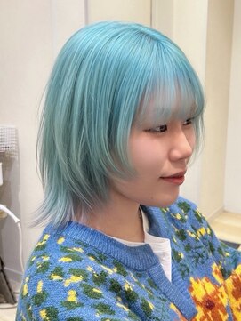 ステラバイケンジ(STELLA by KENJE) 韓国風レイヤーカット艶カラーローズブラウン前髪カット