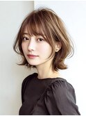 40代50代60代/脱白髪染め白髪ぼかしハイライト/外ハネスタイル