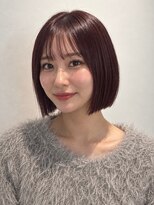 トリッカ シブヤ(TRICCA SHIBUYA)&nbsp;切りっぱなしボブ/丸みボブ/秋ブラウンカラー/ピンクブラウン