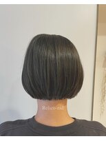 レリコ ニド(Relico-nid)&nbsp;髪質改善20代30代40代大人coolアッシュ×ストレートショートボブ