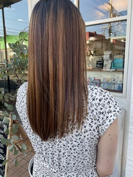 ヘアーエポック(hair epoque) 大人かわいいロング質感矯正AujuaTR ハイライトカラーベージュ