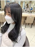 韓国風ブルーブラック×くびれヘア