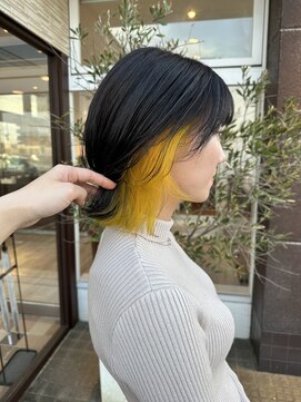 アース コアフュールボーテ 長岡店(EARTH coiffure beaute) インナーイエローケアブリーチウルフカット