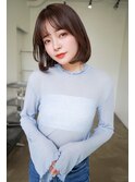 大人かわいい チョコレートブラウン ボブ