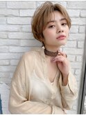 【武井俊樹】小顔前髪 ショートヘア  ピンクベージュ 錦糸町