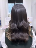 ベージュインナーカラー*韓国風セミロング20代30代40代