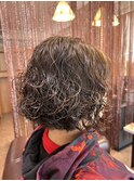 50代、60代、知的パーマボブ×小顔前下がりボブカット