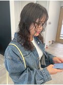 セミロングエアリーパーマ＊抜け感ラフウェーブシースルーバング
