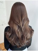 ロング暗めカラー韓国ヘア顔周りレイヤー_ba491142