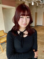 ユニカ 宇都宮(yunica)&nbsp;ミニウルフ チェリーブラウン 丸顔 ベース 逆三角 ワインレッド