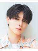 黒髪ツーブロック人気ナチュラルニュアンス縮毛矯正