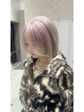 White gray pink 【ダブルカラー/ブリーチ/髪質改善】