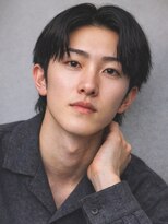 メンズ アールクリップ 表参道(ar clip) 黒髪で仕上げる、韓国フェザーパーマのニュアンスセンターパート