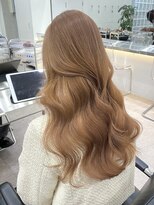 サンク 原宿 表参道(cinq) 原宿ベージュカラーケアブリーチレイヤーカットミルクティー前髪