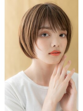 カバーヘア ブリス 大宮西口(COVER HAIR bliss) キャラメルベージュ極細ハイライト前下がりボブショートZ大宮