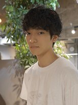 メンズ無造作ニュアンスマッシュカットパーマ（表参道原宿）