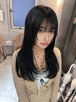 サンド 鹿児島中央(sand)&nbsp;黒髪/グレーベージュ/レイヤーロング/前髪パーマ[鹿児島駅]