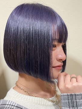 ウィズヘアー(With hair) 前下がりボブ×ディープバイオレット