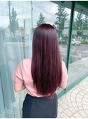 ブリーチなし赤紫カラー