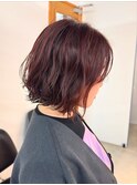 【Meenaハザマ】ニュアンスパーマ×ピンクベージュカラー