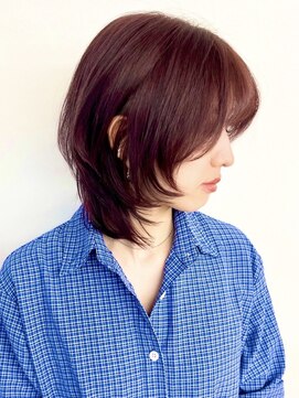 モリオフロムロンドン 松戸店(Morio from London) 【松戸 アイダ】おしゃれウルフレイヤー×ワインレッドカラー