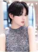 大人ガーリーショートボブ/似合わせカット/ダークアッシュ
