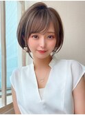ボブ前下がりボブショートボブ内巻きボブワンレン小顔ネビージュ