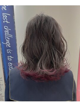 アース 大井町店(HAIR & MAKE EARTH) 20代30代40代暗髪ピンク裾カラーくびれミディ