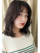 カバーヘア ブリス 志木南口駅前店(COVER HAIR bliss)&nbsp;美髪アッシュブラックくせ毛風こなれミディZ志木20代30代40代