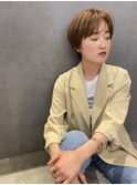 大人可愛いナチュラル小顔まるみショートツヤ髪20代30代40代