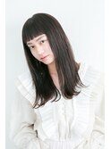 ワイドバング×ナチュラルロング
