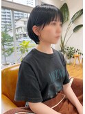 耳かけショート。オフブラック。